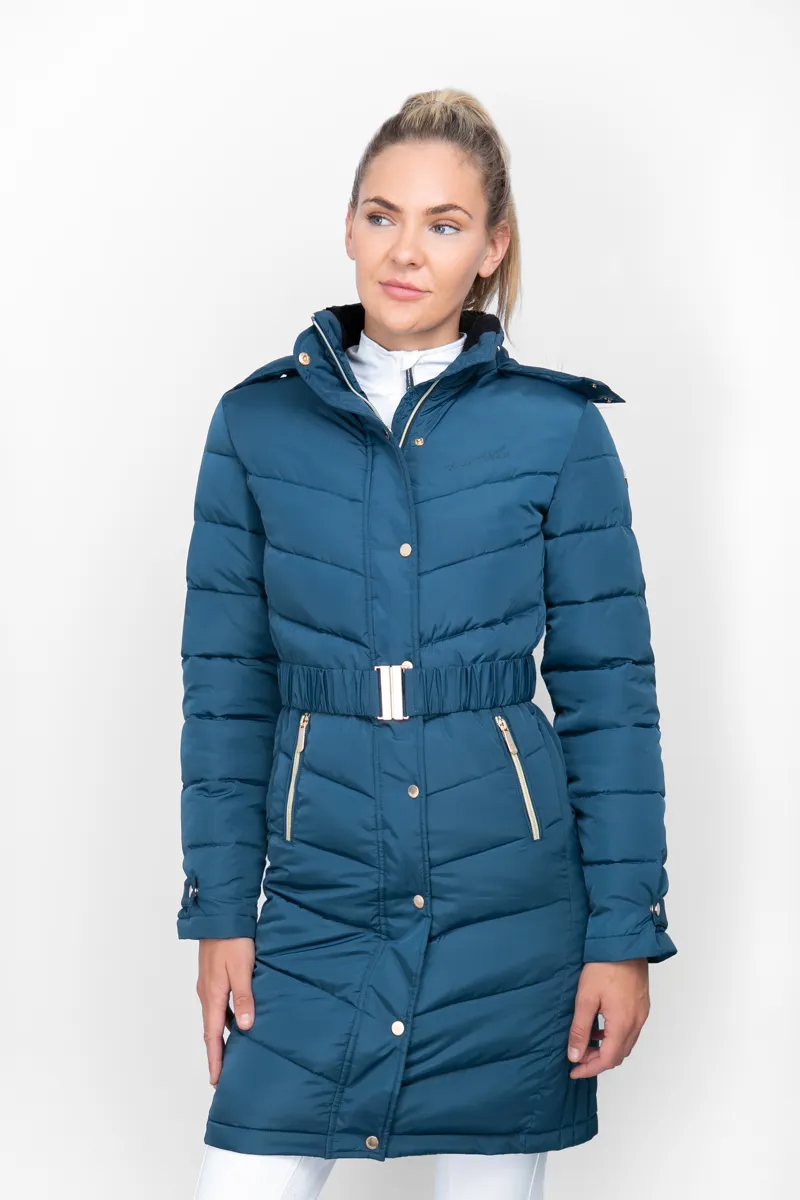 Coldstream Branxton Long Quilted Coat - Cool Slate Blue